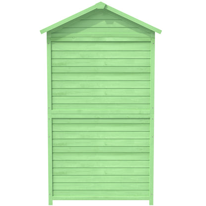 Outdoor Holz Gartenmöbel Aufbewahrungsschuppen, Werkzeughaus für Garten, Terrasse, verblassungsfrei, wetterfest, wartungsfrei, umweltfreundlich, sicher und geschützt, grün