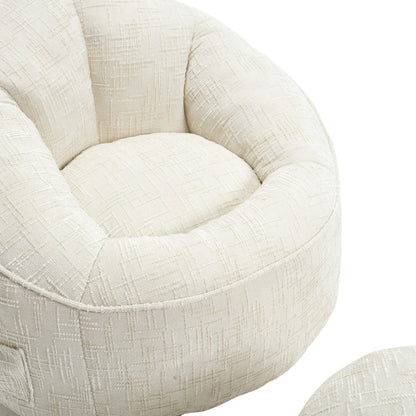 Sitzsack Sofa Stuhl für Erwachsene mit Fußstütze, Beige