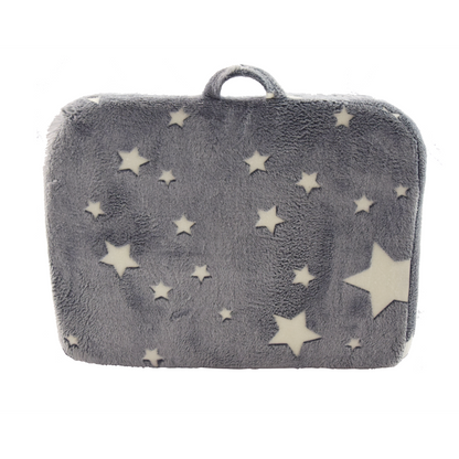 Kindersofa 3in1 mit leuchtendem Cartoon-Muster, Armlehne, waschbar, leicht, Grau