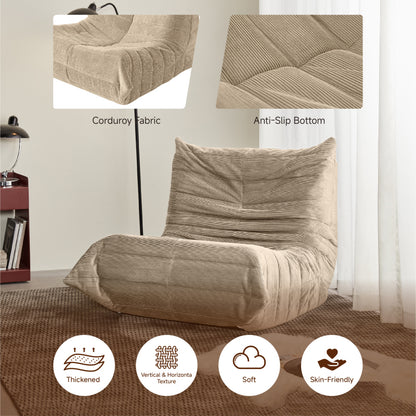 Moderne Sofas, Sitzsäcke für Erwachsene auf dem Bodensofa, Super Soft Memory Sponge Sofa, Togo Sofa Stuhl, Wohnzimmermöbel, Geeignet für Schlafzimmer, Balkon, Schlafsaal, Kaminstuhl (Aprikose)