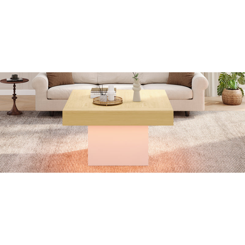 Kreativer LED-Couchtisch in Pilzform, 70x70x40 cm – Stilvoller, quadratischer Beistelltisch, 30 kg Tragkraft, modernes Design für Wohnzimmer