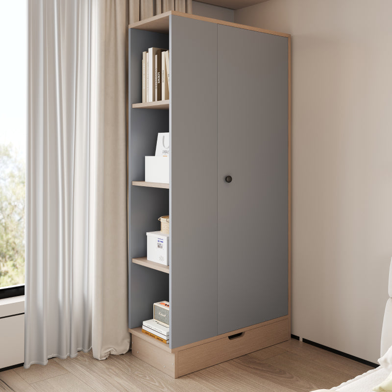 Kleiderschrank 70*40*170cm, eintürige Ausführung, mit Einlegeböden und Schubladen, grau