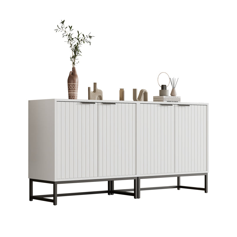 Moderne Sideboard Kommode mit 2 Türen in Vakuum-Formgebung, Standschrank Lagerung Schrank mit Metallgriffen und Rahmenbeinen, geeignet für Wohnzimmer, Flur und Esszimmer