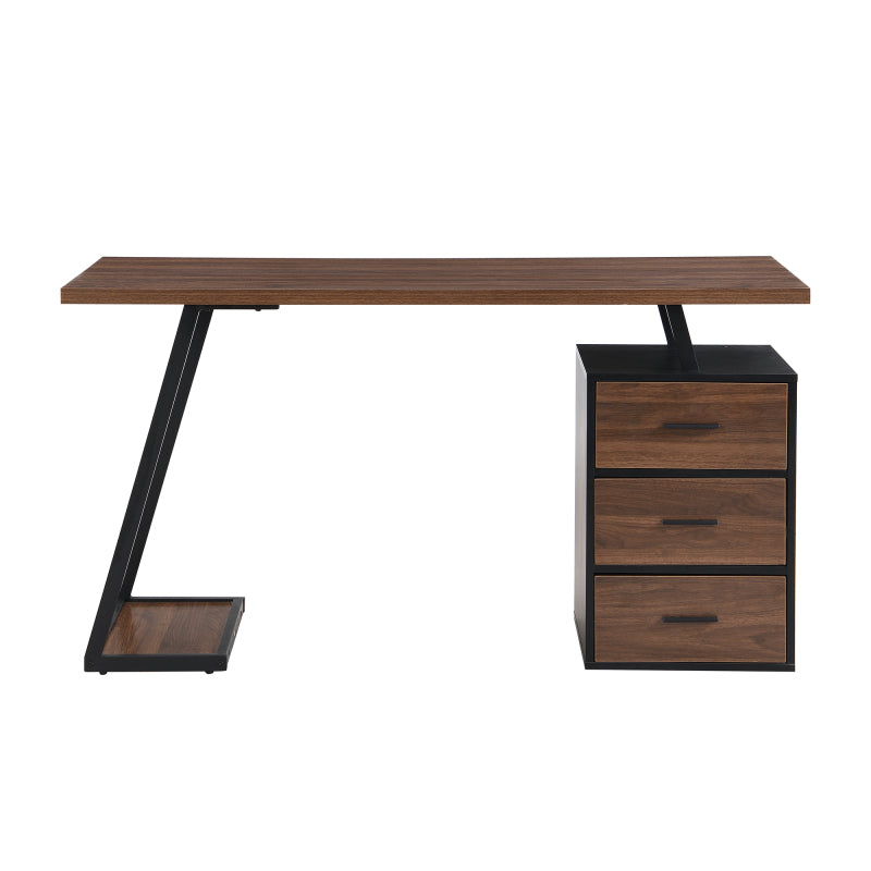 Bürotisch Arbeitstisch Ablage Basteltisch Industrial Schreibtisch 138.5cm mit 3 Schubladen