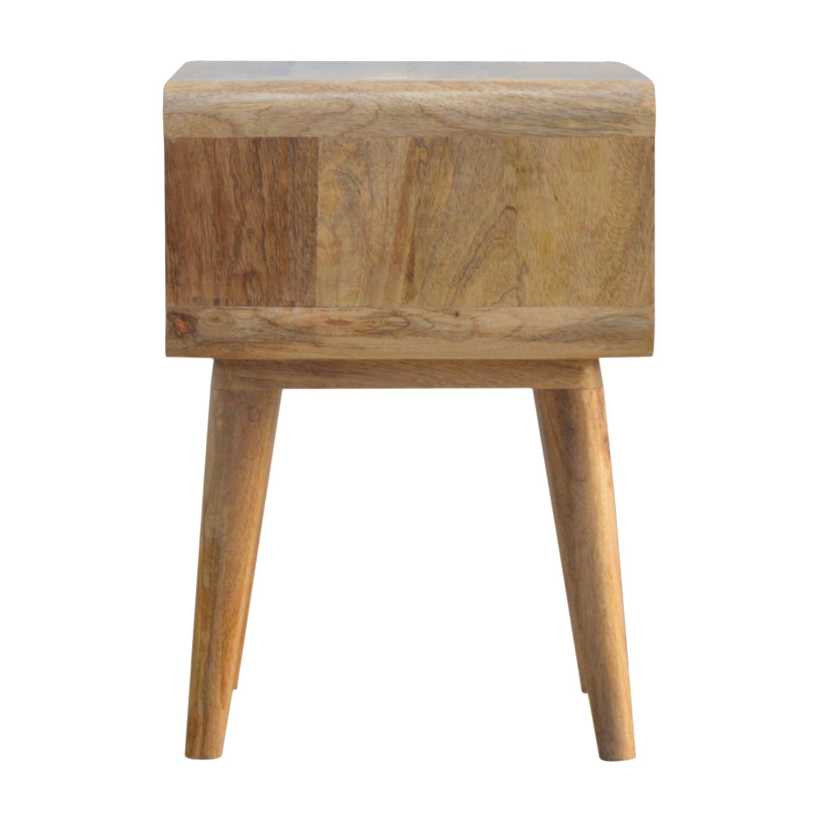 Solid Wood Nachtschrank Braun – Nachttisch aus Mangoholz mit offenem Fach – Handgefertigter Beistelltisch im Nordic-Stil – 45x35x50 cm