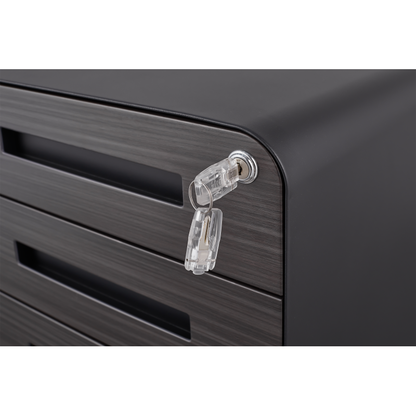 3 Drawer Mobile File Cabinet Under Desk Office,Simple Style Versatile Storage Cabinet for Legal/Letter/A4 Files, 5 Wheel Design Anti-Tilting Cold Rolled Steel Waterproof Moisture-Proof Black