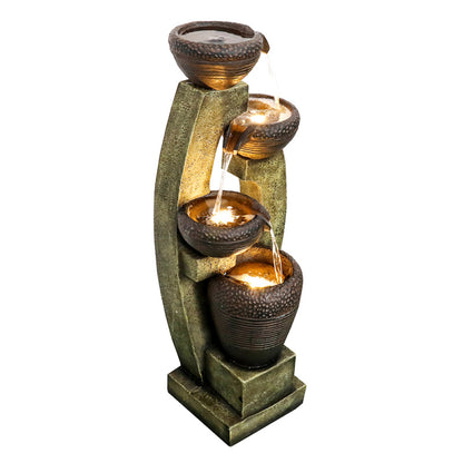 40inches Tall Modern Outdoor Garden Fountain with Contemporary Design for Garden, Patio Decor