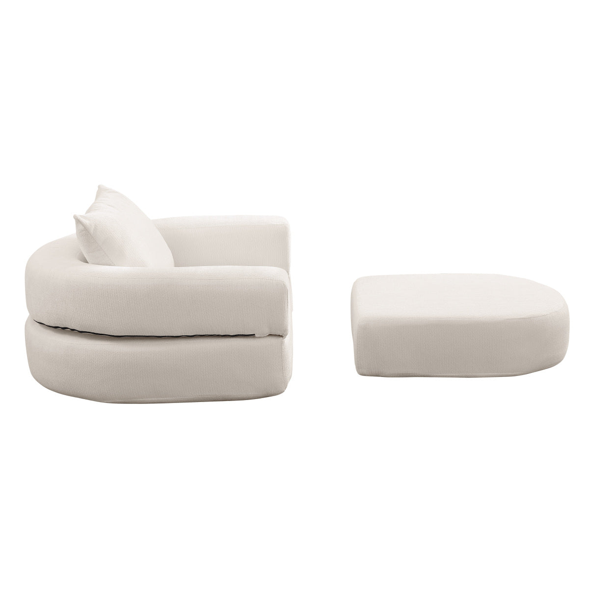 Modulares Sofa-Set Frottee (Terry Cloth), Sektionssofa Minimalistisch, Wohnzimmer Couchgarnitur, Umkehrbar, Beige