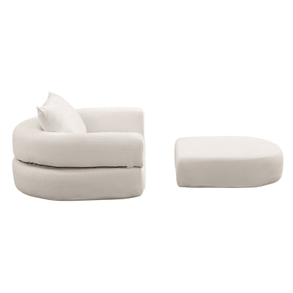 Modulares Sofa-Set Frottee (Terry Cloth), Sektionssofa Minimalistisch, Wohnzimmer Couchgarnitur, Umkehrbar, Beige