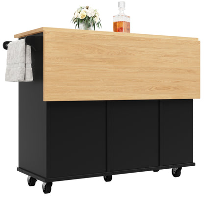 Kücheninsel mit Arbeitsplatte Küchenschrank Schwarz Esszimmerwagen mit Snackhalter und Weinglasregal Buffetschrank Trennwände Holzmaserung