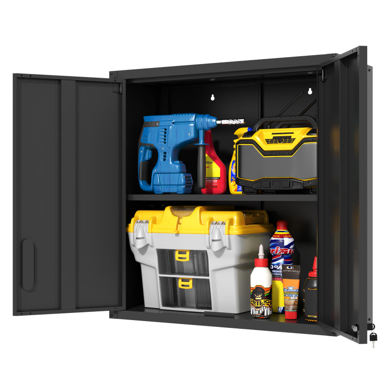 Metall-Wandschrank mit Türverschluss & Ablage - Robust, Umweltfreundlich, Ideal für Garage, Werkstatt & Büro - Ohne Holz, Kein Formaldehyd, Haustier- & Familiegeeignet, H77 cm × B75 cm × T30 cm