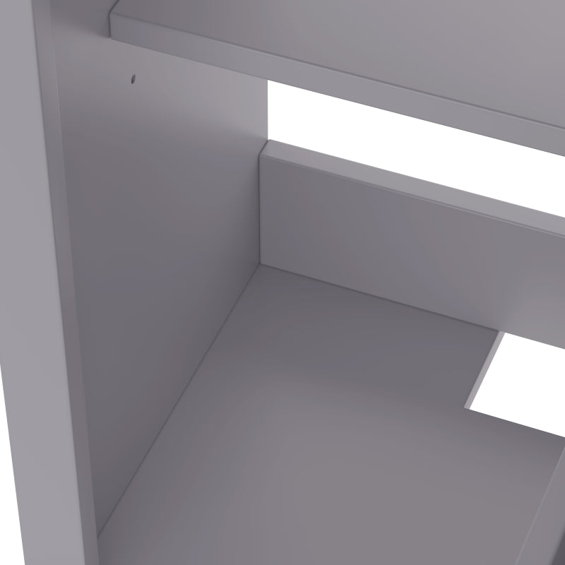 51x34x83cmBodenstehender Badezimmerschrank, Waschtisch, komplett lackiert, Türregale, verstellbare Regale, integriertes Keramikwaschbecken, geeignet für kleine Räume, Grau