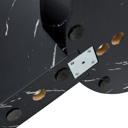 Moderner minimalistischer gehärteter Glas-Couchtisch, mehrschichtiges Design, mit schwarzen Textur-Aufklebern