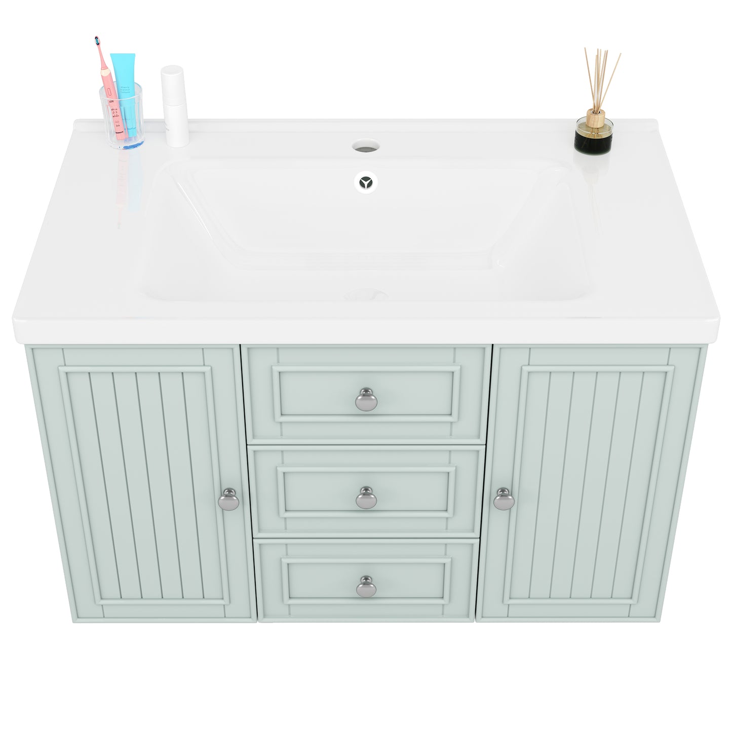Badezimmerschrank mit waschbecken,Grün