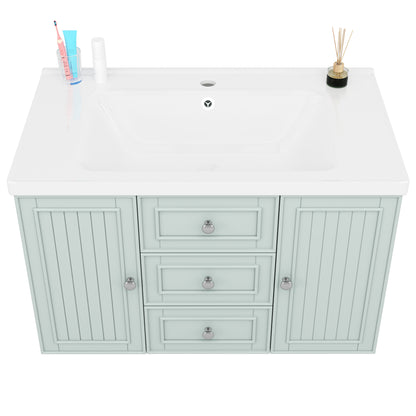 Badezimmerschrank mit waschbecken,Grün