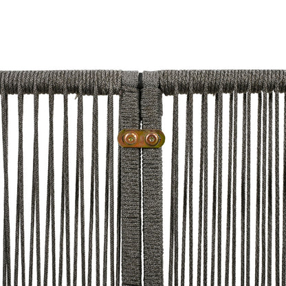 Garten-Lounge-Set mit Rahmen aus verzinktem Eisen, Gartenmöbel-Set aus Seil, graues Seil, verstellbare Füße, Tischplatte aus glattem Glas, 5er-Set, inklusive aller Sitz- und Rückenkissen