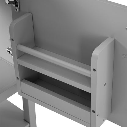 Badmöbel Einzelwaschtisch,Waschtischunterschrank 60 cm mit Keramikwaschbecken,mit Ablage,hellgrau