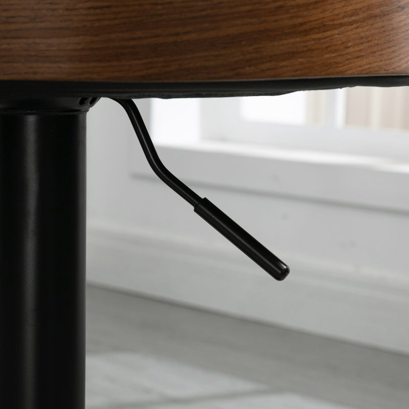 2er-Set Barhocker drehbare Barstühle mit Fußstütze höhenverstellbar Kunstleder Holz, für Küche & Bar