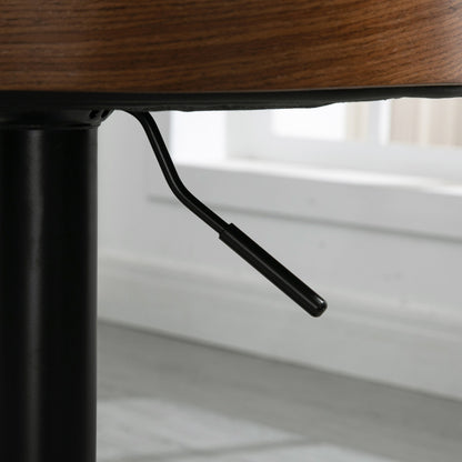 2er-Set Barhocker drehbare Barstühle mit Fußstütze höhenverstellbar Kunstleder Holz, für Küche & Bar