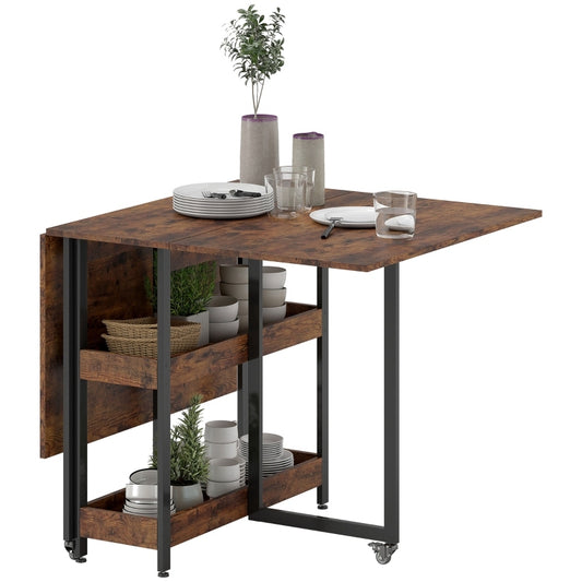 Mobiler Esszimmertisch Klapptisch für Kleine Räume, Esszimmer, Küche 133,4 x 80 x 75 cm Rustikal-Brau