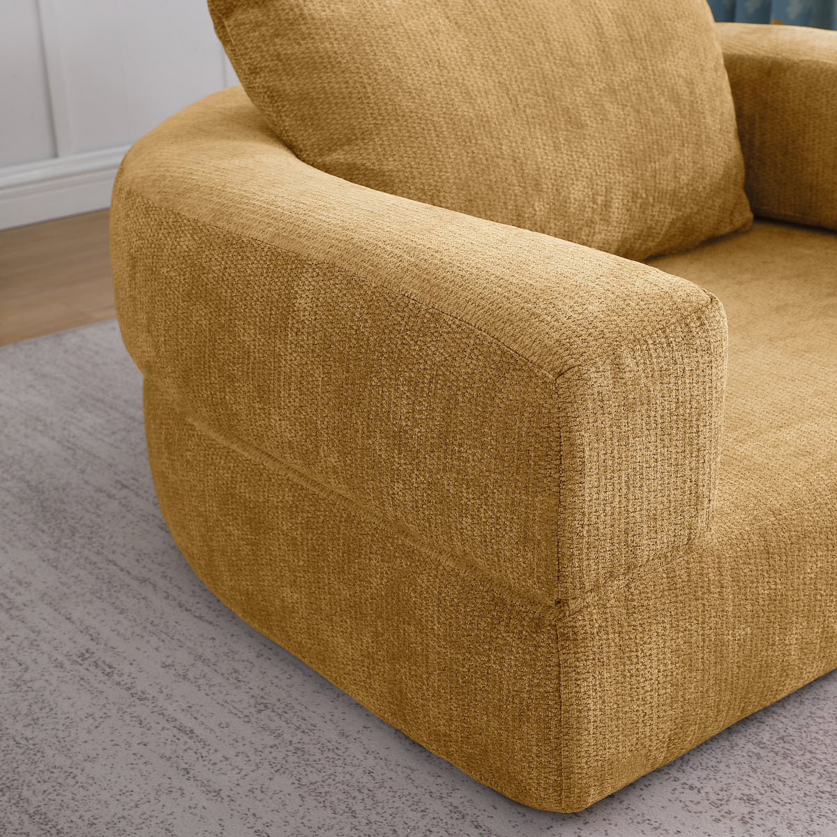 Modulares Sofa-Set Frottee (Terry Cloth), Sektionssofa Minimalistisch, Wohnzimmer Couchgarnitur, Umkehrbar, Yellow