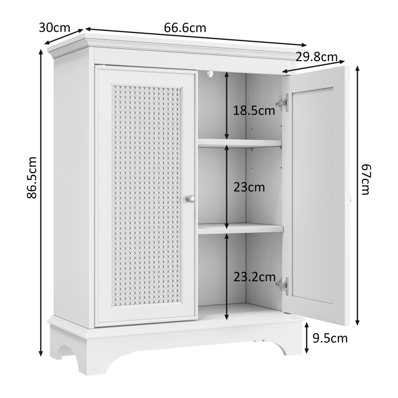 Bodenstehendes Badezimmerschrank, unabhängiger moderner Badezimmerschrank, Weiß