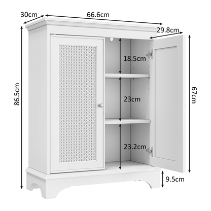 Bodenstehendes Badezimmerschrank, unabhängiger moderner Badezimmerschrank, Weiß