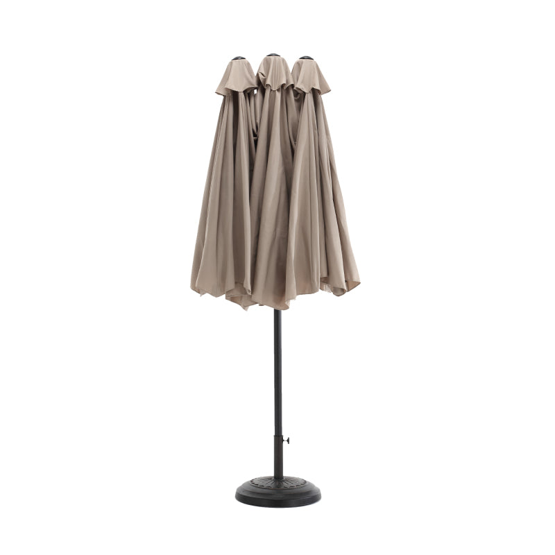 14.8 Ft Double Sided Outdoor Umbrella Rectangular Large with Crank (khaki )(No Base)
