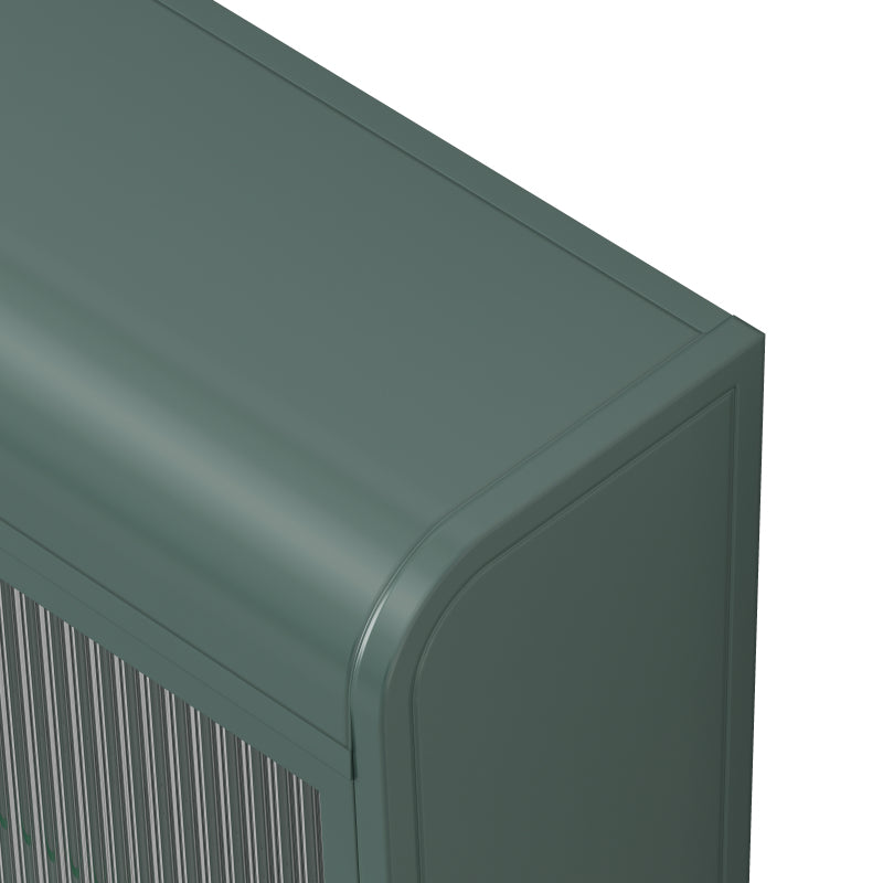 3 Door Arched Wall Mounted Glass Cabinets for Kitchen, Living Room and Bathroom(Dark green)