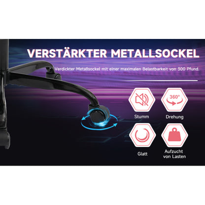 Gaming Stuhl Computerstuhl Ergonomischer Gaming Chair mit Fußstütze Bürostuhl Ergonomischer Computerstuhl mit Lendenwirbelstütze Pinkwhite