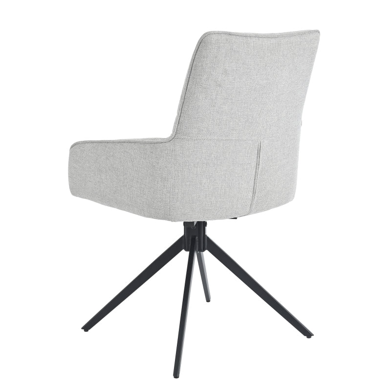 2 Drehbare Stühle nach Anthropometrie, perfekt für Küche und Esszimmer, Grau