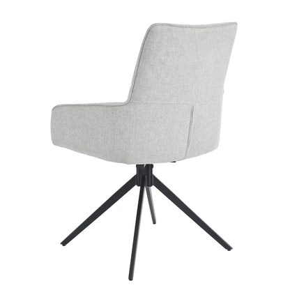 2 Drehbare Stühle nach Anthropometrie, perfekt für Küche und Esszimmer, Grau
