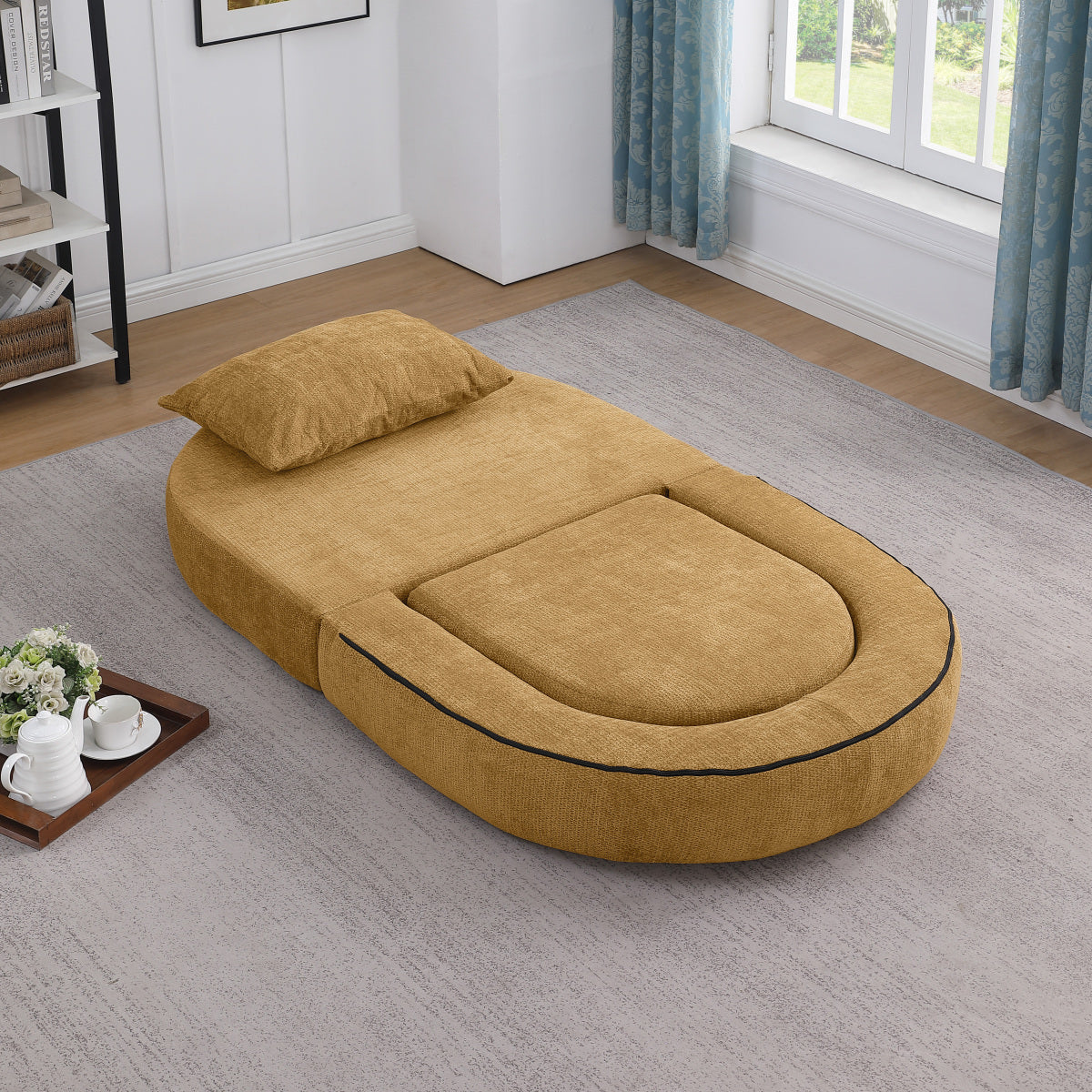 Modulares Sofa-Set Frottee (Terry Cloth), Sektionssofa Minimalistisch, Wohnzimmer Couchgarnitur, Umkehrbar, Yellow