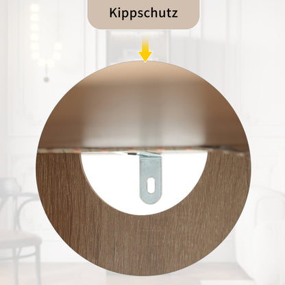 Badezimmerschrank, mittel, mit Lichtleiste, 40 cm breit, mit 1 großen Schubladen und 1 Türen, Glastür
