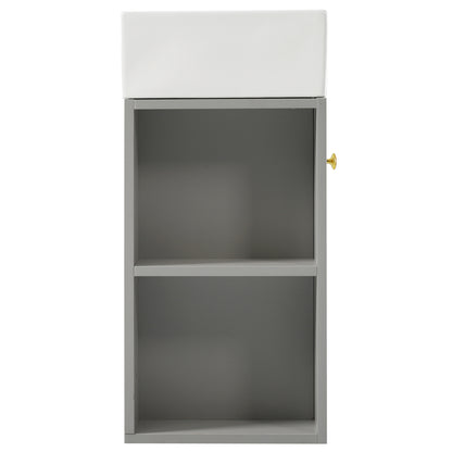 Waschbecken mit Waschtischunterschrank, Waschtischunterschrank , Waschtischunterschrank hängend hellgrau , Kleine Gästebad Möbel