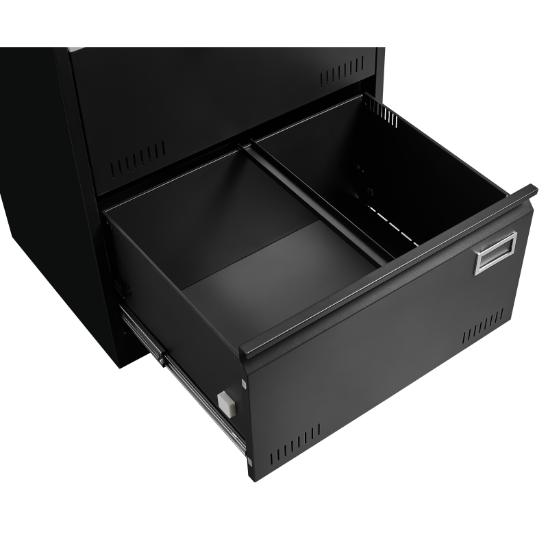2 Drawer Metal Lateral File Cabinet with Lock,Office Vertical Files Cabinet for Home Office/Legal/Letter/A4,Locking Metal File Cabinet,Assembly Required (Black,with 2 Drawer)