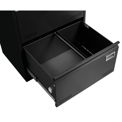 2 Drawer Metal Lateral File Cabinet with Lock,Office Vertical Files Cabinet for Home Office/Legal/Letter/A4,Locking Metal File Cabinet,Assembly Required (Black,with 2 Drawer)