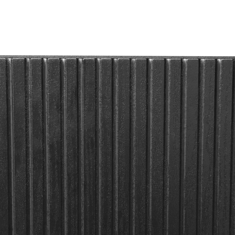 Sideboard, Hochschrank in schwarzer Holzmaserung – 180 x 44 x 40 cm mit Glastür, gelbem LED-Licht, 2 Schubladen