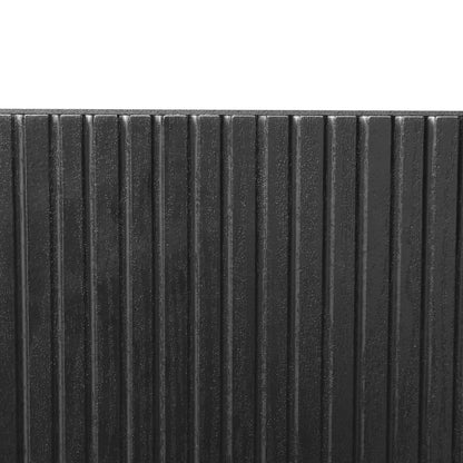 Sideboard, Hochschrank in schwarzer Holzmaserung – 180 x 44 x 40 cm mit Glastür, gelbem LED-Licht, 2 Schubladen