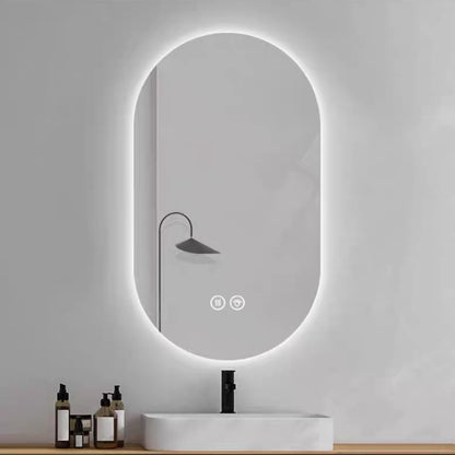 60*90cm Smart Wall Mounted LED Touch Screen Anti-fog Mirror Bathroom Mirror, Barber Shop Mirror