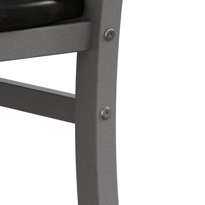 Metal Dining Chairs Set of 4, Steel Legs and PU Leather Seats, High Back Armless Dining Chairs, for Kitchen, Living Room, Grey