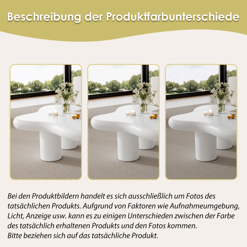 Unregelmäßiger Couchtisch in Wolkenform, 97cm Länge, 67cm Breite, 32cm Höhe, MDF mit Filzunterlagen, lackierte Oberfläche,Kreativer Couchtisch
