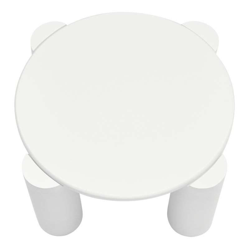 White Cloud Couchtisch, moderner Couchtisch mit 4 stabilen Stützbeinen, kleiner weißer Couchtisch, runde Kante, passt gut in Wohnzimmer, Schlafzimmer, Balkon, Terrasse