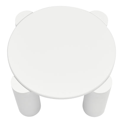 White Cloud Couchtisch, moderner Couchtisch mit 4 stabilen Stützbeinen, kleiner weißer Couchtisch, runde Kante, passt gut in Wohnzimmer, Schlafzimmer, Balkon, Terrasse