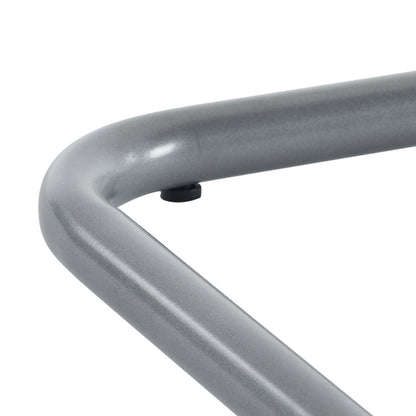 Esszimmerstuhl, 4er set, Sessel mit gewölbten Metallfüßen, grau