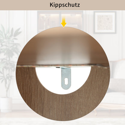 Badezimmerschrank, mittel, mit Lichtleiste, 75 cm breit, mit 2 großen Schubladen und 2 Türen, Glastür