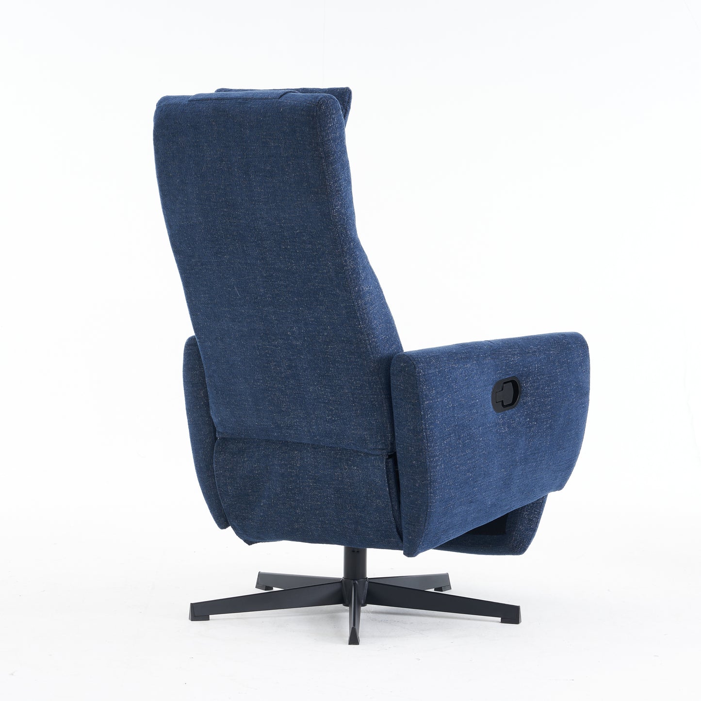 Bequemer Relaxsessel mit Liegefunktion – Chenille Fernsehsessel mit Fußstütze, drehbarer Stillsessel & Loungesessel für Wohnzimmer, modernes Sofa, Blau