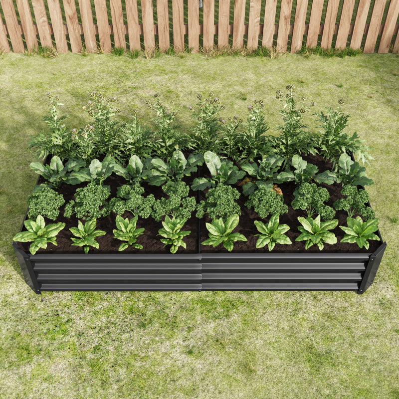 Hochbeet Metall Pflanzenbeet, Hochbeete für Garten aus robustem Stahlblech mit stabilem Design, Rostschutz und Langer Haltbarkeit, Hochbeet Bausatz ohne Boden, Ideal für Gemüse, Kräuter & Blumen Anthr