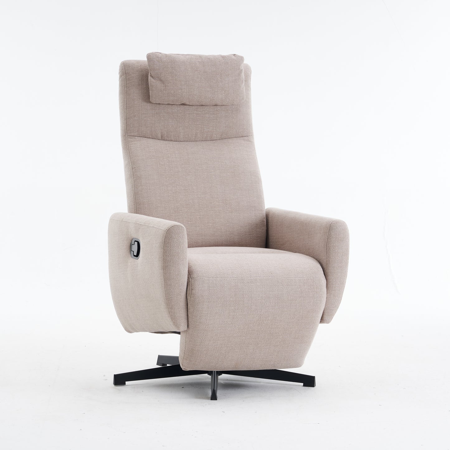 Bequemer Relaxsessel mit Liegefunktion – Chenille Fernsehsessel mit Fußstütze, drehbarer Stillsessel & Loungesessel für Wohnzimmer, modernes Sofa, Grau