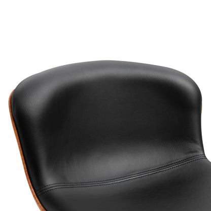 Barhocker Küche 2er-Set höhenverstellbar drehbar mit Fußstütze & Rückenlehne Kunstleder bis 120 kg, Schwarz